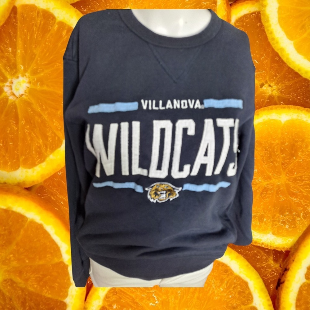 League Villanova Wildcats Embroidered College Crewneck Sweatshirt Small‎